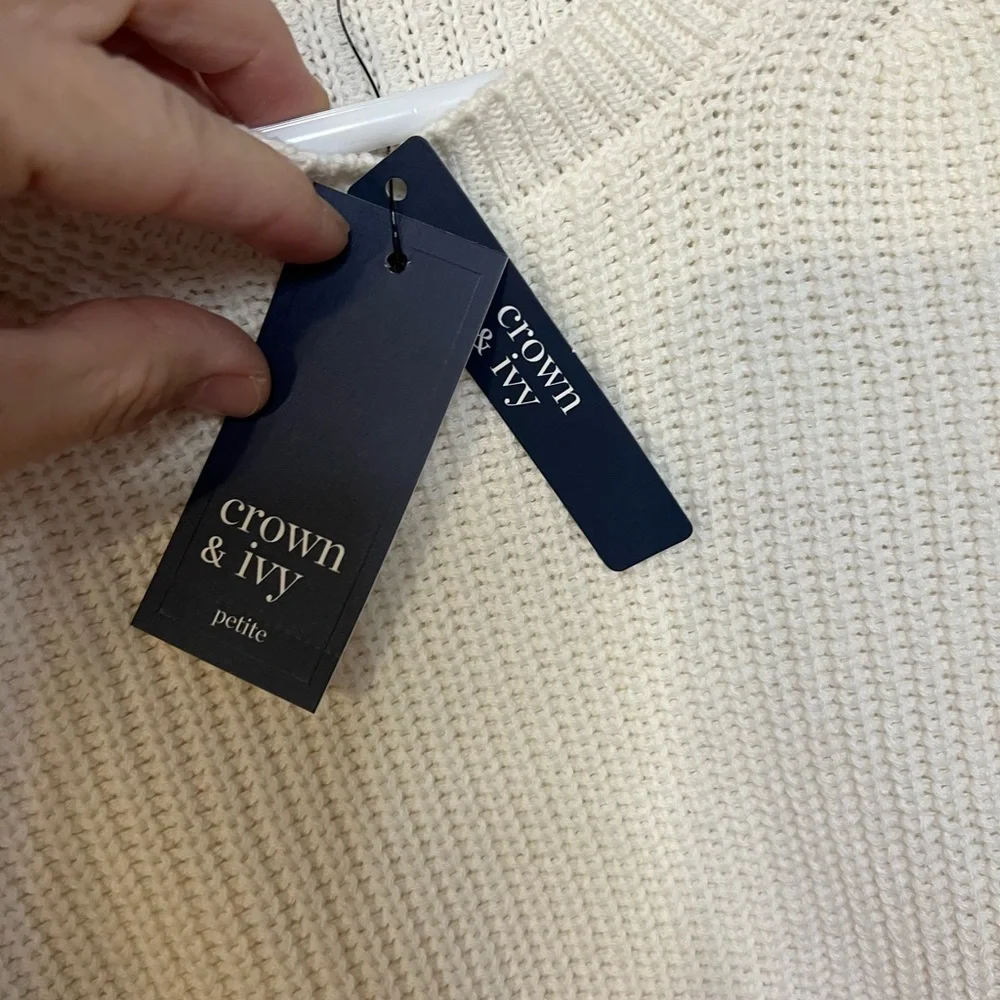 New! Crown And Ivy Sweater Pink Rage Combo P Small‎